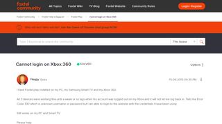 
                            7. Solved: Foxtel Help & Support - Cannot login on Xbox 360 - Foxtel ...
