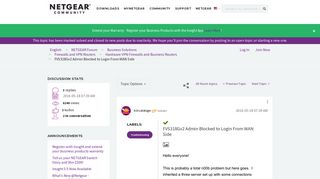 
                            1. Solved: FVS318Gv2 Admin Blocked to Login From WAN Side - NETGEAR ...