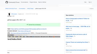 
                            6. Solved: gitHub pages URL 404 - GitHub Community Forum