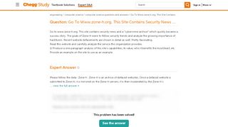 
                            12. Solved: Go To Www.zone-h.org. This Site Contains Security... | Chegg ...