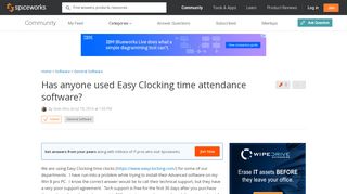 
                            13. [SOLVED] Has anyone used Easy Clocking time attendance software ...