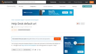 
                            7. [SOLVED] Help Desk default url - Spiceworks General Support ...