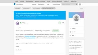 
                            12. Solved: Hoax calls, hoax emails.. we have you covered... - Telstra ...