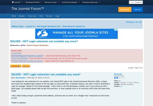 
                            1. SOLVED - HOT Login extension not available any more? - Joomla ...
