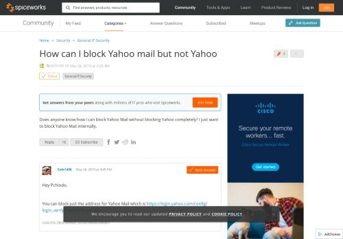 
                            11. [SOLVED] How can I block Yahoo mail but not Yahoo - IT Security ...