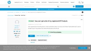 
                            4. Solved: how can I get a list of my registered HP Products - HP ...