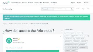 
                            1. Solved: How do I access the Arlo cloud? - Arlo Communities