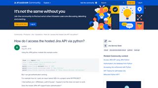 
                            1. Solved: How do I access the hosted Jira API via python?