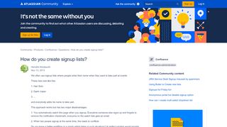 
                            2. Solved: How do you create signup lists? - Atlassian Community