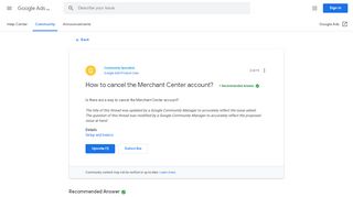 
                            9. Solved: How to cancel the Merchant Center account? [Updated] - The ...