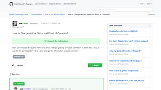
                            7. Solved: How to Change Author Name and Email of Commits? - GitHub ...