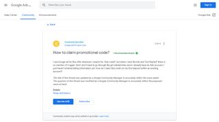 
                            7. Solved: How to claim promotional code? [Updated] - The Google ...