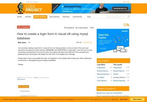 
                            12. [Solved] How to create a login form in visual c# using mysql ...