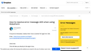 
                            11. Solved: How to resolve error message 405 when using RoboFo ...