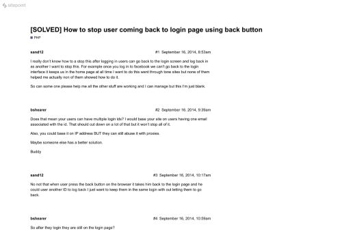 
                            13. [SOLVED] How to stop user coming back to login page using back ...