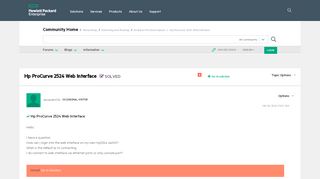 
                            1. Solved: Hp ProCurve 2524 Web Interface - Hewlett Packard Enterprise ...