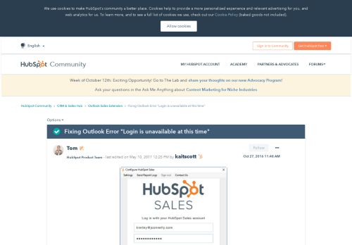 
                            5. Solved: HubSpot Community - Fixing Outlook Error 