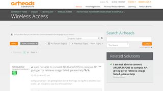 
                            13. Solved: i am not able to convert ARUBA IAP205 to campus AP. giving ...