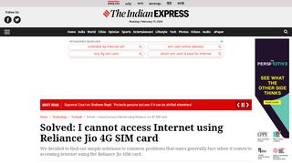 
                            4. Solved: I cannot access Internet using Reliance Jio 4G SIM card ...