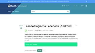 
                            1. Solved: I cannot login via Facebook [Android] - The Spotify Community