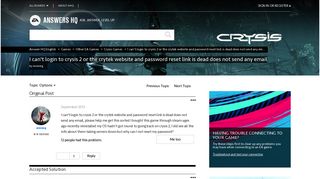 
                            4. Solved: I can't login to crysis 2 or the crytek website and password ...