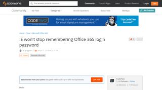 
                            3. [SOLVED] IE won't stop remembering Office 365 login password ...