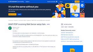 
                            9. Solved: IMAP POP incoming Mail Server setup fails - Atlassian ...