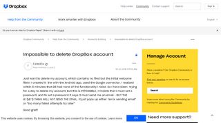 
                            10. Solved: Impossible to delete DropBox account - Dropbox Community ...