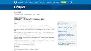 
                            1. [SOLVED] Infinite redirect loop on login | Drupal.org