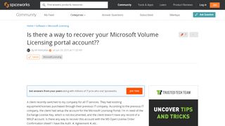 
                            8. [SOLVED] Is there a way to recover your Microsoft Volume Licensing ...