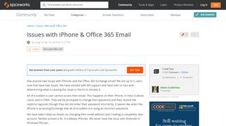 
                            7. [SOLVED] Issues with iPhone & Office 365 Email - Spiceworks Community