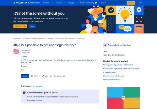 
                            8. Solved: JIRA is it possible to get user login history?