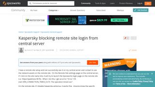 
                            12. [SOLVED] Kaspersky blocking remote site login from central server ...