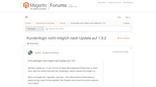 
                            2. Solved: Kundenlogin nicht möglich nach Update auf 1.9.2 - Magento ...