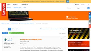 
                            1. Solved: Lenovo Y510P - Crackling Sound - Lenovo Community - Lenovo ...