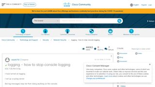 
                            2. Solved: logging - how to stop console logging - Cisco Community