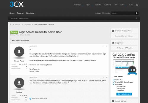 
                            3. Solved - Login Access Denied for Admin User | 3CX - Software Based ...