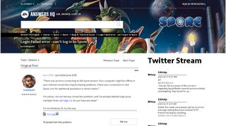 
                            7. Solved: Login Failed error - can't log in to Spore - Answer HQ