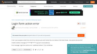 
                            9. [SOLVED] Login form action error - Spiceworks Desktop App Support ...