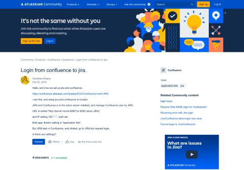 
                            4. Solved: Login from confluence to jira. - Atlassian Community