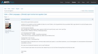 
                            3. [Solved] Login incorrect als regulärer User / Other Languages ...