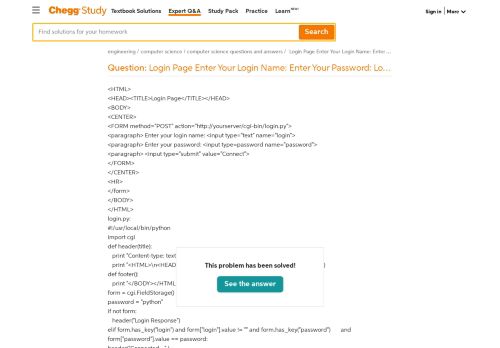 
                            1. Solved: Login Page Enter Your Login Name: Enter Your ... - ...