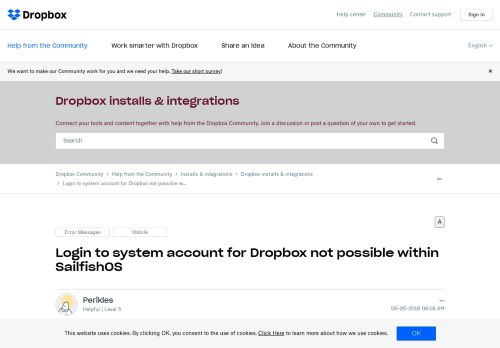
                            9. Solved: Login to system account for Dropbox not possible w ...