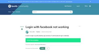
                            1. Solved: Login with facebook not working - The Spotify ...