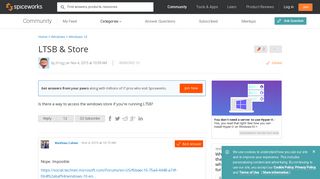 
                            6. [SOLVED] LTSB & Store - Windows 10 - Spiceworks Community