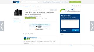 
                            10. SOLVED: Mag 254 authentication problem - Fixya