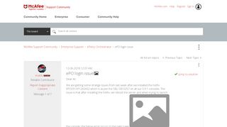
                            5. Solved: McAfee Support Community - ePO login issue - McAfee ...