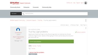 
                            9. Solved: McAfee Support Community - True Key Login problems ...