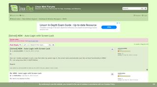 
                            7. [Solved] MDM - Auto Login with Screen Lock - Linux Mint Forums
