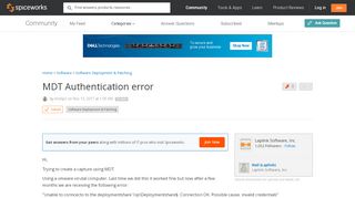 
                            12. [SOLVED] MDT Authentication error - Software Deployment & Patching ...